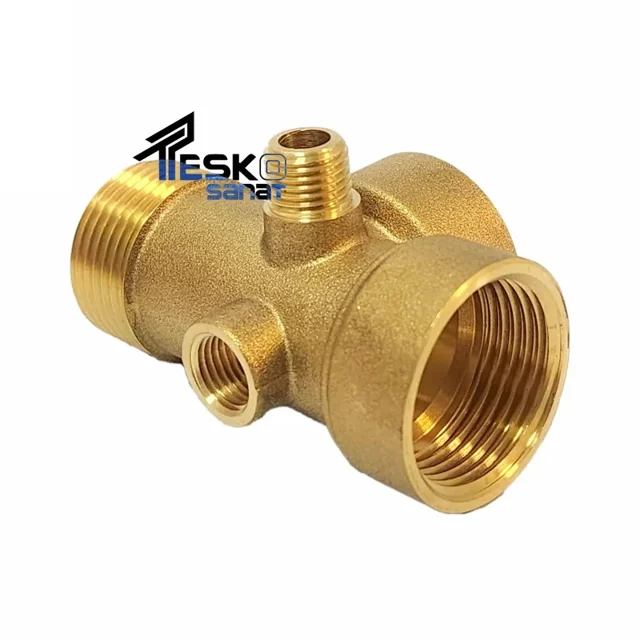 پنج راهی برنجی الکتروپمپ 8 سانت مدل 5W-Br - 10680 - 01