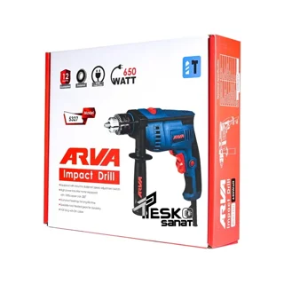 دریل چکشی آروا 650 وات 13 میلیمتری سه نظام آچاری مدل 5327 - 10826 - 05