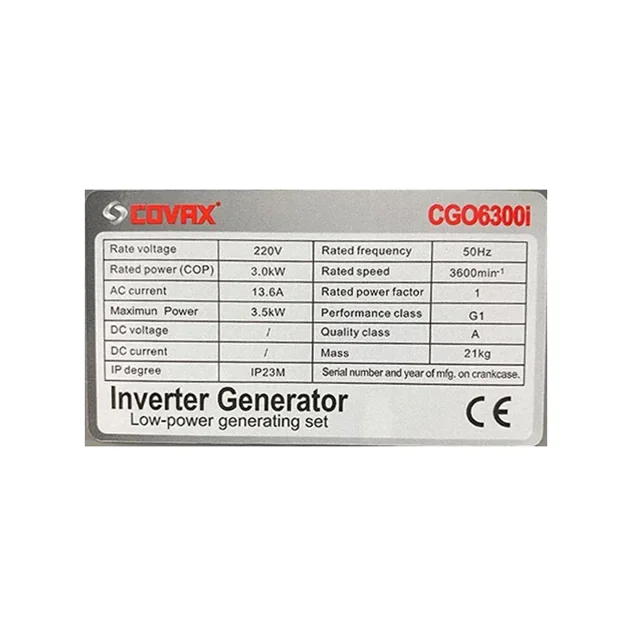 موتور برق بنزینی کواکس 3.5 کیلووات کامپکت اینورتر هندلی مدل CGO6300i - 12046 - 03