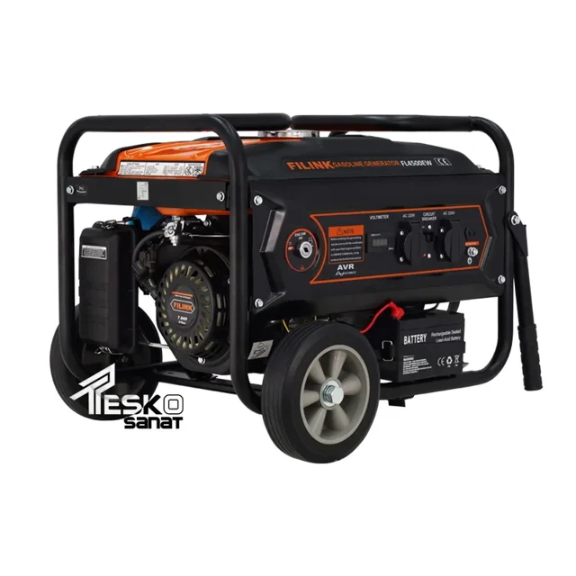 موتور برق بنزینی فیلینک 3 کیلووات استارتی چرخدار مدل FL4500EW - 12158 - 01