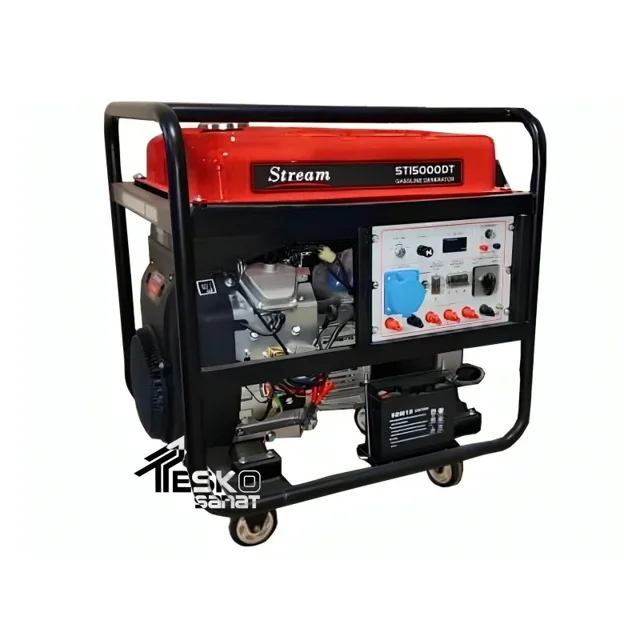 موتور برق بنزینی استریم 12 کیلووات تک فاز - سه فاز استارتی مدل ST15000DT - 12181 - 01