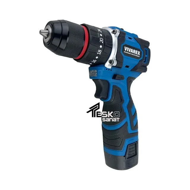دریل شارژی ویوارکس 16.8 ولت چکشی براشلس دو باتری مدل VR1682H-BL - 12231 - 01