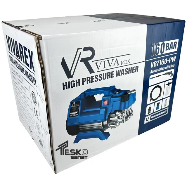 کارواش نیمه صنعتی ویوارکس دینامی 2000 وات 160 بار مدل VR7160-PW - 12236 - 06