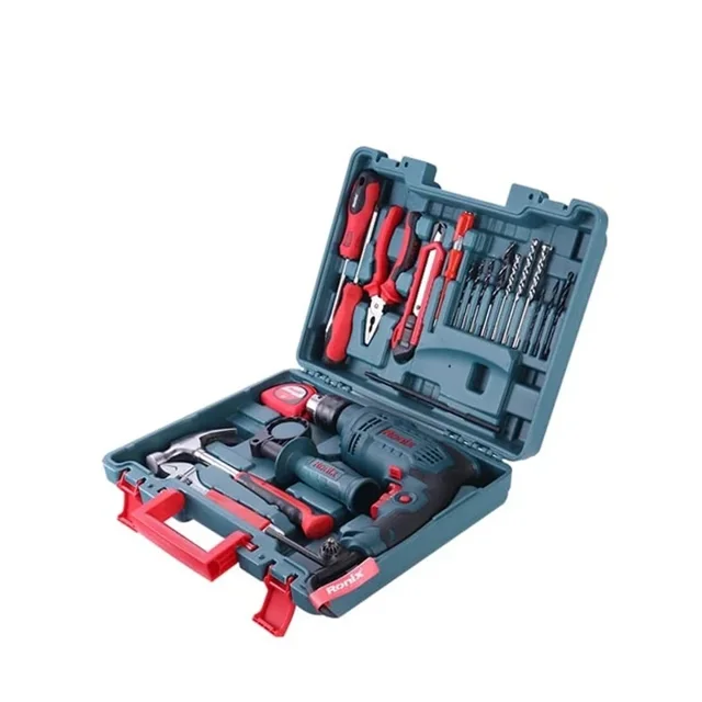 کیت دریل چکشی رونیکس 650 وات 13 میلیمتری سه نظام آچاری 21 پارچه مدل RS-0001 - 12270 - 06