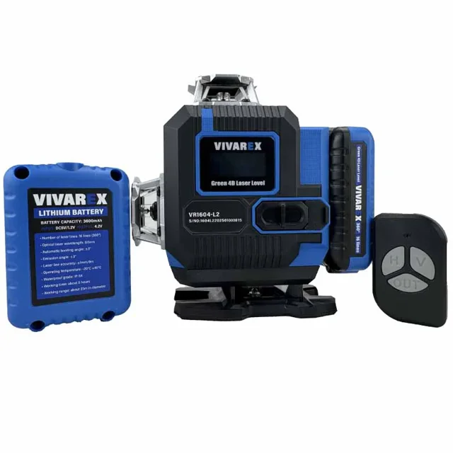 تراز لیزری ویوارکس 360 درجه چهار بعدی 16 خط نور سبز 50 متری مدل VR1604-L2 - 12273 - 03