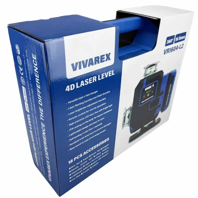 تراز لیزری ویوارکس 360 درجه چهار بعدی 16 خط نور سبز 50 متری مدل VR1604-L2 - 12273 - 06