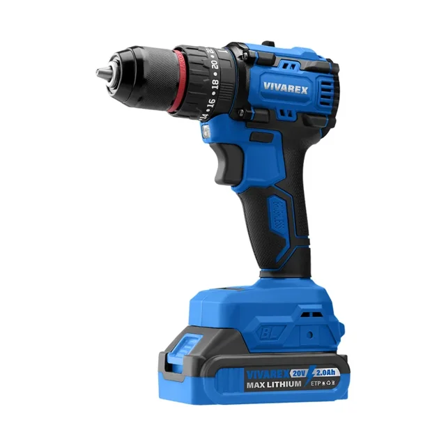 دریل شارژی ویوارکس 20 ولت چکشی براشلس دو باتری مدل VR2010-BLX - 12363 - 01
