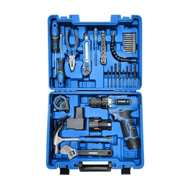 کیت دریل پیچ گوشتی شارژی ویوارکس 12 ولت 40 پارچه دو باتری مدل VR1240-CDK - 12366 - 01