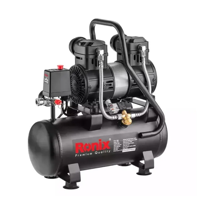 کمپرسور باد رونیکس 10 لیتری 1.7 اسب دو سیلندر سایلنت مدل RC-1012 - 12370 - 01
