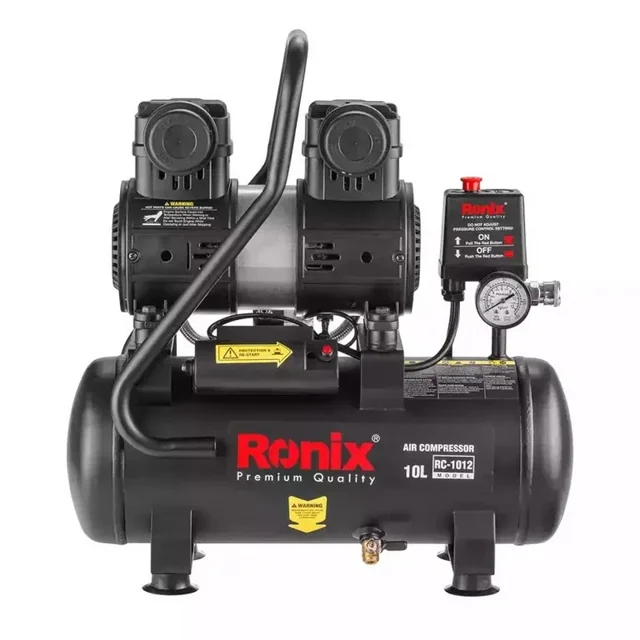کمپرسور باد رونیکس 10 لیتری 1.7 اسب دو سیلندر سایلنت مدل RC-1012 - 12370 - 04