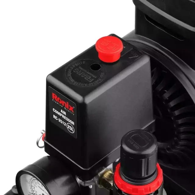 کمپرسور باد رونیکس 25 لیتری 1.8 اسب دو سیلندر سایلنت مدل RC-2512 - 12371 - 07