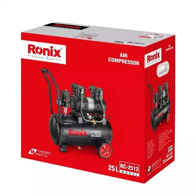 کمپرسور باد رونیکس 25 لیتری 1.8 اسب دو سیلندر سایلنت مدل RC-2512 - 12371 - 09
