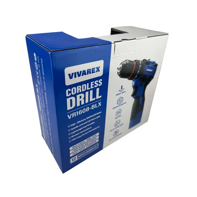 دریل شارژی ویوارکس 16.8 ولت چکشی براشلس مدل VR1608-BLX - 12410 - 08