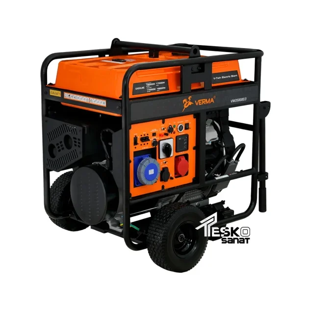 موتور برق ورما بنزینی 18 کیلووات سه فاز - تک فاز استارت ریموت ATS مدل VM35000E/3 - 12586 - 02