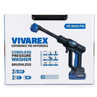 کارواش شارژی ویوارکس 25 بار 20 ولت براشلس دو باتری مدل VR2025-PW - 12639 - 05